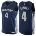 Detroit Pistons #4 Joe Dumars Authentic Navy Blue NBA Jersey - City Edition