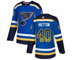 Adidas St. Louis Blues #40 Carter Hutton Authentic Blue Drift Fashion NHL Jersey