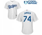 Los Angeles Dodgers #74 Kenley Jansen Replica White Home Cool Base Baseball Jersey