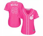 Women's Cleveland Indians #46 Matt Belisle Authentic Pink Fashion Cool Base Baseball Jersey