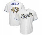Kansas City Royals #43 Wily Peralta Replica White Home Cool Base Baseball Jersey