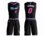 Miami Heat #0 Meyers Leonard Swingman Black Basketball Suit Jersey - City Edition