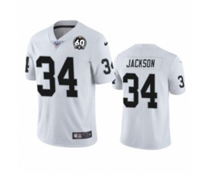 Oakland Raiders #34 Bo Jackson White 60th Anniversary Vapor Untouchable Limited Player 100th Season Football Jersey