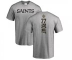 New Orleans Saints #77 Willie Roaf Ash Backer T-Shirt