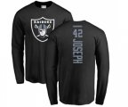 Oakland Raiders #42 Karl Joseph Black Backer Long Sleeve T-Shirt