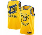 Golden State Warriors #10 Tim Hardaway Authentic Gold Hardwood Classics Basketball Jersey - The City Classic Edition