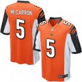 Cincinnati Bengals #5 AJ McCarron Game Orange Alternate NFL Jersey