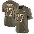 Tampa Bay Buccaneers #77 Caleb Benenoch Limited Olive Gold 2017 Salute to Service NFL Jersey