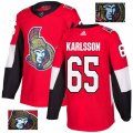 Ottawa Senators #65 Erik Karlsson Authentic Red Fashion Gold NHL Jersey