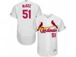 St. Louis Cardinals #51 Willie McGee White Flexbase Authentic Collection MLB Jersey