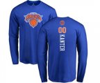 New York Knicks #00 Enes Kanter Royal Blue Backer Long Sleeve T-Shirt