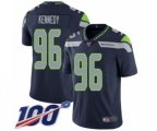 Seattle Seahawks #96 Cortez Kennedy Navy Blue Team Color Vapor Untouchable Limited Player 100th Season Football Jersey