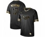 Tampa Bay Rays #17 Austin Meadows Authentic Black Gold Fashion Baseball Jersey