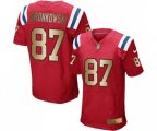 New England Patriots #87 Rob Gronkowski Elite Red Gold Alternate Football Jersey