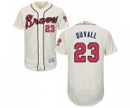 Atlanta Braves #23 Adam Duvall Cream Alternate Flex Base Authentic Collection Baseball Jersey