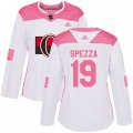 Women Ottawa Senators #19 Jason Spezza Authentic White Pink Fashion NHL Jersey