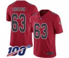 Atlanta Falcons #63 Chris Lindstrom Limited Red Rush Vapor Untouchable 100th Season Football Jersey