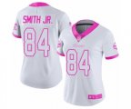 Women Minnesota Vikings #84 Irv Smith Jr. Limited White Pink Rush Fashion Football Jersey