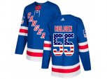 Adidas New York Rangers #55 Nick Holden Royal Blue Home Authentic USA Flag Stitched NHL Jersey