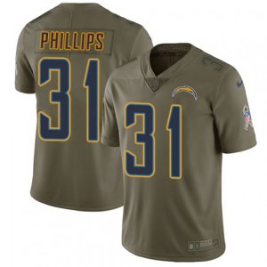 Los Angeles Chargers #31 Adrian Phillips Limited Olive 2017 Salute to Service NFL Jersey
