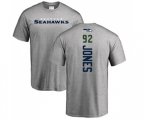 Seattle Seahawks #92 Nazair Jones Ash Backer T-Shirt