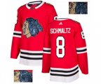 Chicago Blackhawks #8 Nick Schmaltz Authentic Red Fashion Gold NHL Jersey