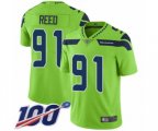 Seattle Seahawks #91 Jarran Reed Limited Green Rush Vapor Untouchable 100th Season Football Jersey