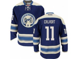 Columbus Blue Jackets #11 Matt Calvert Authentic Navy Blue Third NHL Jersey