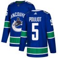 Vancouver Canucks #5 Derrick Pouliot Premier Blue Home NHL Jersey