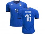 Italy #16 De Rossi Home Soccer Country Jersey
