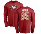 San Francisco 49ers #85 George Kittle Red Name & Number Logo Long Sleeve T-Shirt