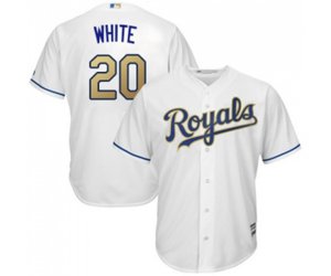 Kansas City Royals #20 Frank White Replica White Home Cool Base Baseball Jersey