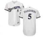 Milwaukee Brewers #5 Cory Spangenberg White Alternate Flex Base Authentic Collection Baseball Jersey