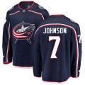 Columbus Blue Jackets #7 Jack Johnson Fanatics Branded Navy Blue Home Breakaway NHL Jersey