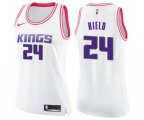 Women's Sacramento Kings #24 Buddy Hield Swingman White Pink Fashion Basketball Jersey