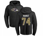 Baltimore Ravens #74 James Hurst Black Name & Number Logo Pullover Hoodie