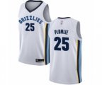 Memphis Grizzlies #25 Miles Plumlee Authentic White Basketball Jersey - Association Edition