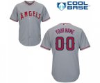 Los Angeles Angels of Anaheim Customized Replica Grey Road Cool Base Baseball Jersey