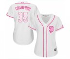 Women's San Francisco Giants #35 Brandon Crawford Authentic White Fashion Cool Base Baseball Jersey