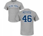 MLB Nike New York Yankees #46 Andy Pettitte Gray Name & Number T-Shirt
