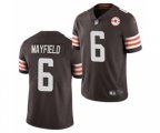 Cleveland Browns #6 Baker Mayfield 2021 Brown 75th Anniversary Patch Vapor Untouchable Limited Stitched Football Jersey