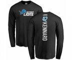 Detroit Lions #42 Devon Kennard Black Backer Long Sleeve T-Shirt