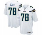 Los Angeles Chargers #78 Trent Scott Game White Football Jersey