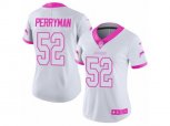 Women Los Angeles Chargers #52 Denzel Perryman Limited White-Pink Rush Fashion NFL Jersey