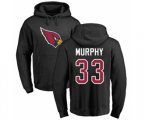 Arizona Cardinals #33 Byron Murphy Black Name & Number Logo Pullover Hoodie