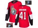 Adidas Ottawa Senators #41 Craig Anderson Red Home Authentic Fashion Gold Stitched NHL Jersey