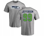 Seattle Seahawks #99 Quinton Jefferson Ash Name & Number Logo T-Shirt