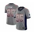 New England Patriots #25 Eric Rowe Limited Gray Rush Drift Fashion NFL Jersey