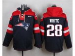 New England Patriots #28 James White Navy Blue Player Pullover NFL Hoodie