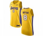 Los Angeles Lakers #8 Kobe Bryant Authentic Gold Home Basketball Jersey - Icon Edition